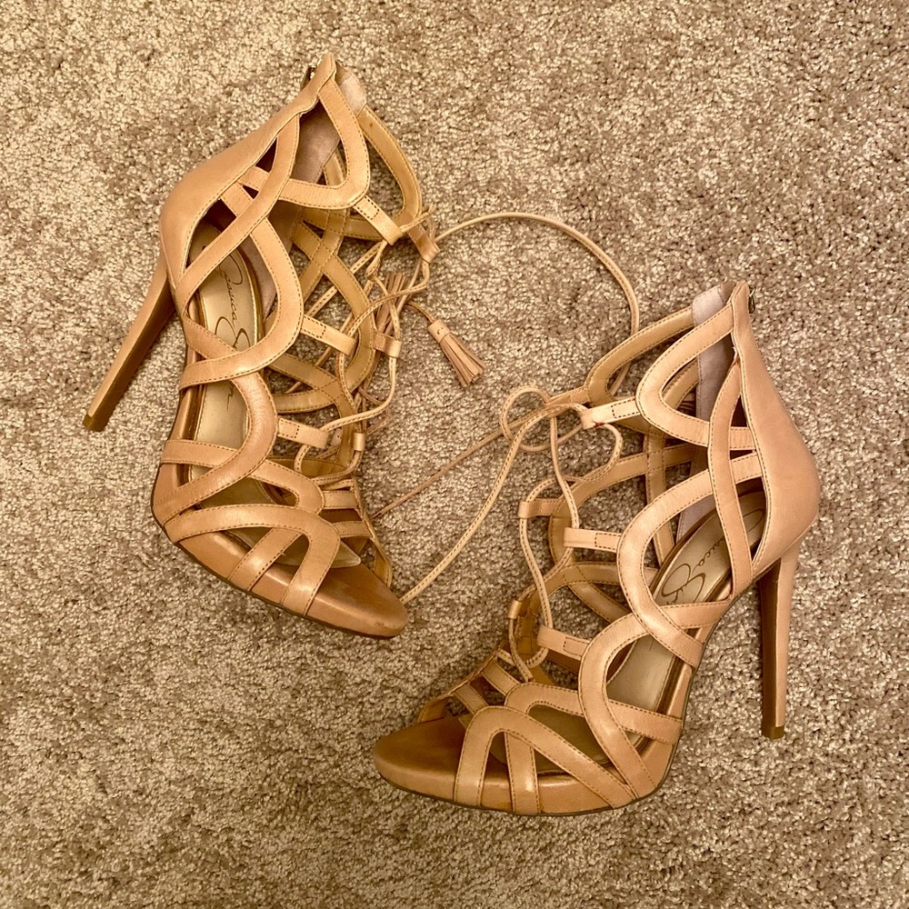 Tan Jessica Simpson heels.  Size 7.5